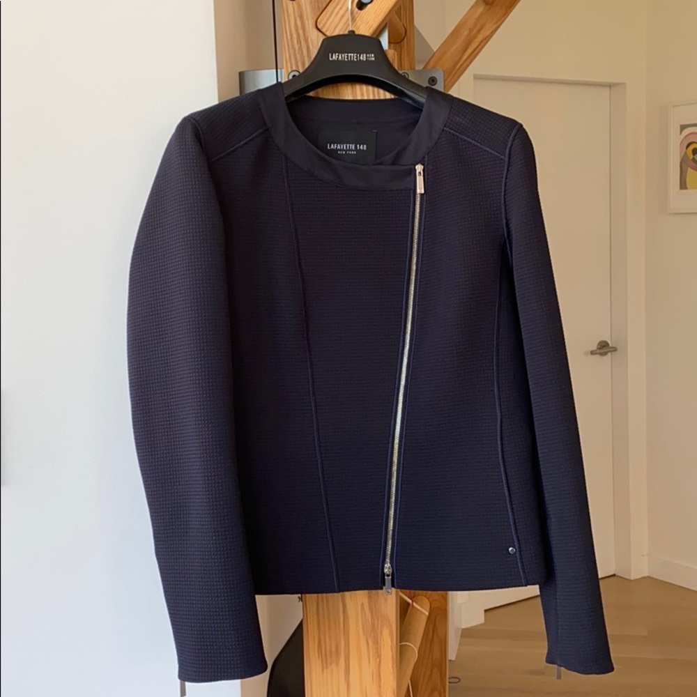 Lafayette 148 Trista Zip-Front Long-Sleeve Jacket